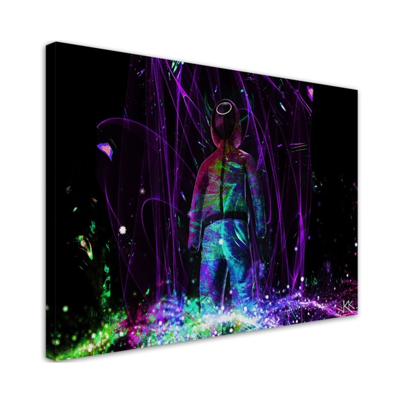 Canvas prints for a gamer - Neon Symbols Game Character | FEEBY