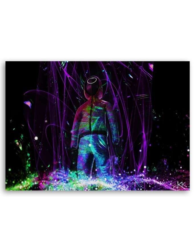 Canvas prints for a gamer - Neon Symbols Game Character | FEEBY