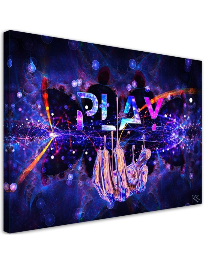 Canvas prints for a teenager's room - Neon sign Play | FEEBY