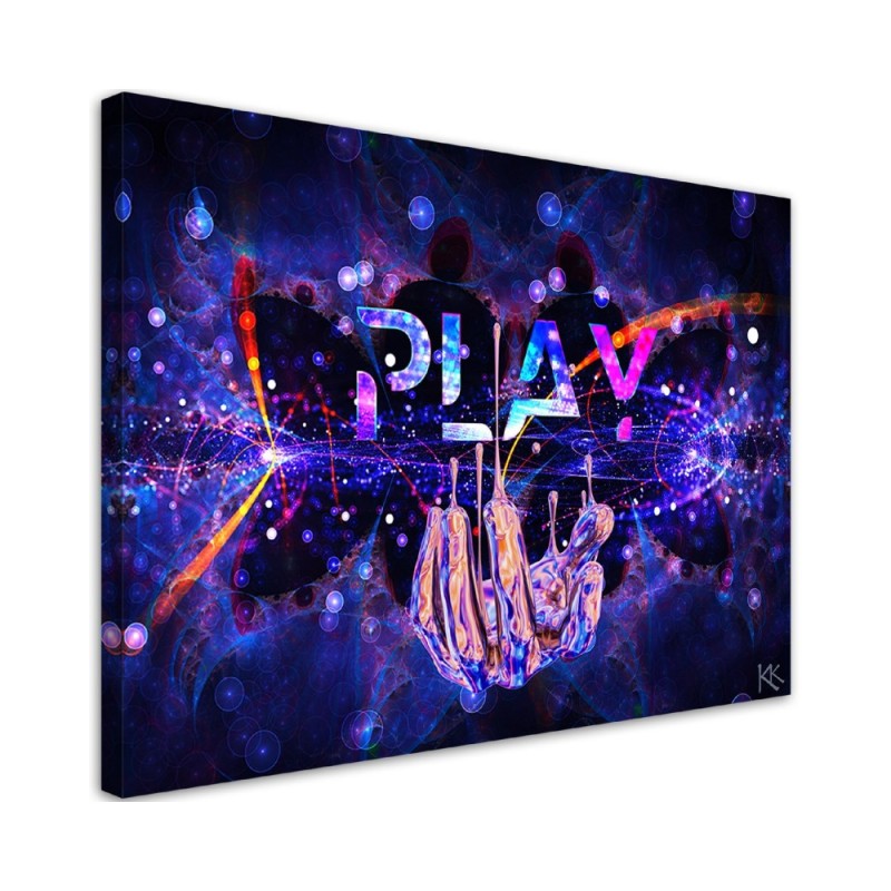 Canvas prints for a teenager's room - Neon sign Play | FEEBY
