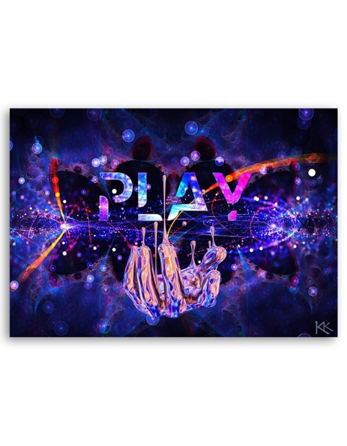 Canvas prints for a teenager's room - Neon sign Play | FEEBY