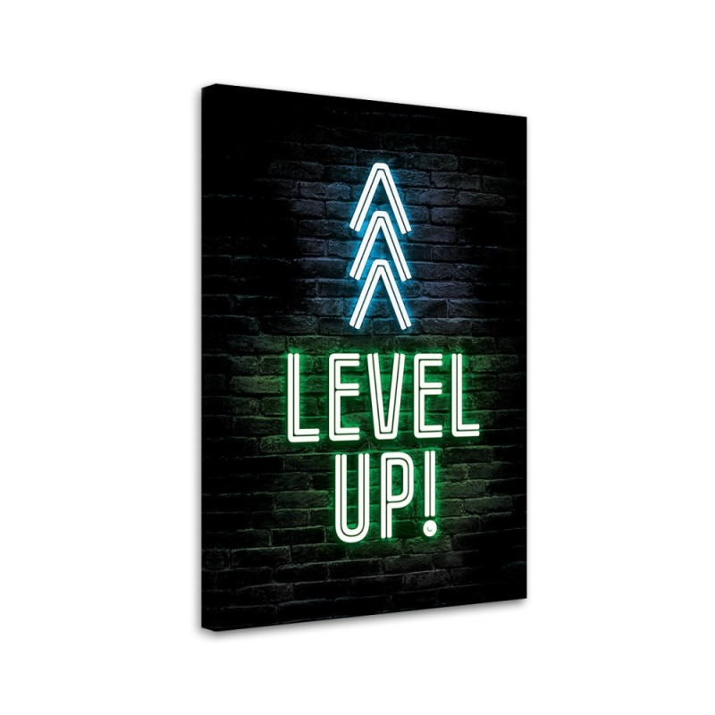 Canvas prints for gamer - Level up gaming caption | FEEBY