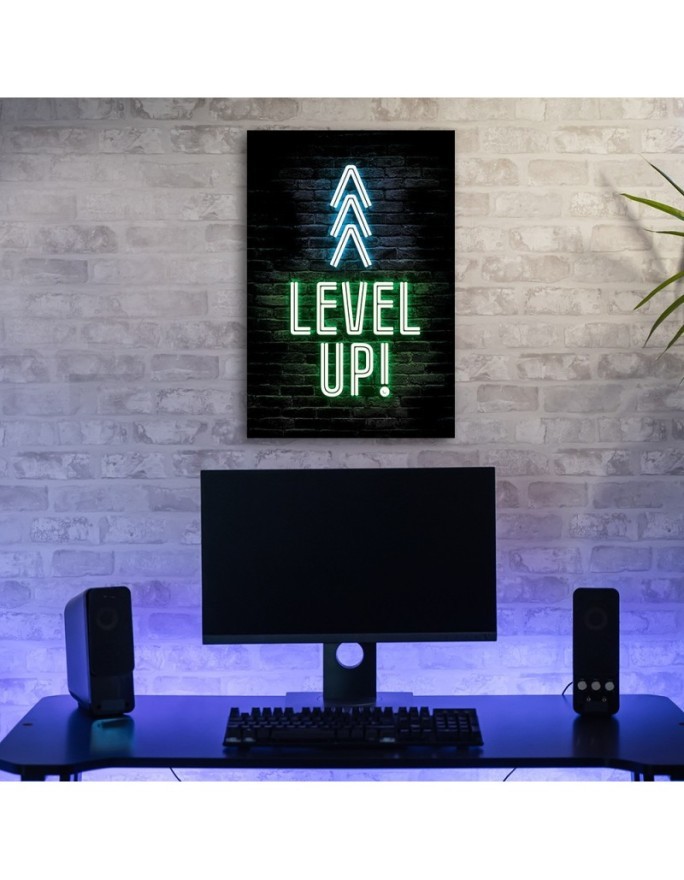 Canvas prints for gamer - Level up gaming caption | FEEBY