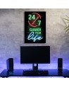 Neon Canvas prints for a teenager - Gamer for life lettering | FEEBY