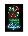 Neon Canvas prints for a teenager - Gamer for life lettering | FEEBY