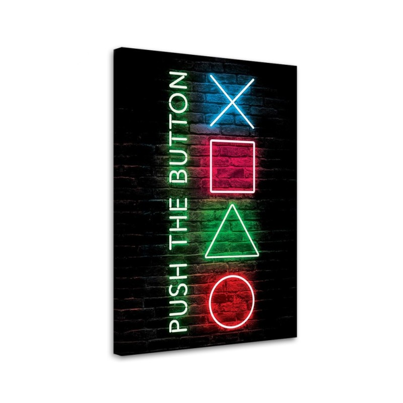 Wall art canvas painting - Gamer controller buttons caption | FEEBY