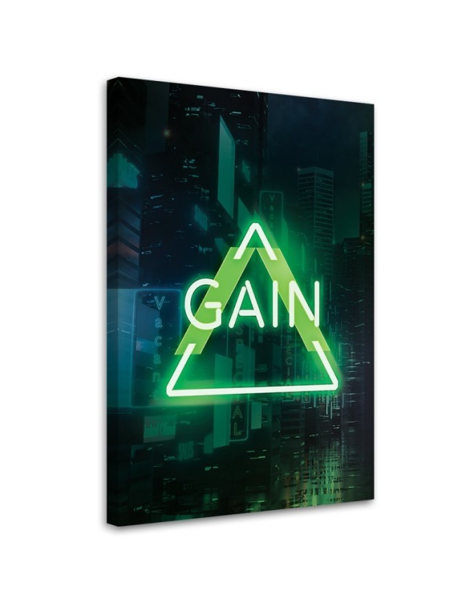 Gaming Canvas prints - Green GAIN lettering for gamer | FEEBY