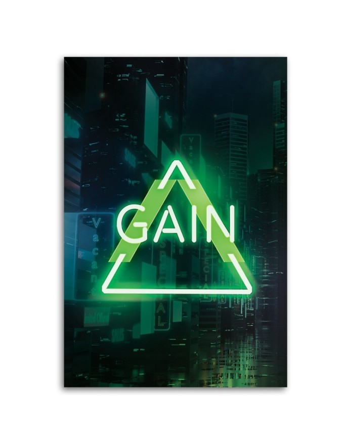 Gaming Canvas prints - Green GAIN lettering for gamer | FEEBY