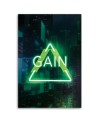 Gaming Canvas prints - Green GAIN lettering for gamer | FEEBY