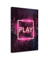 Wall art painting - Pink PLAY lettering for a gamer | FEEBY
