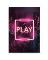 Wall art painting - Pink PLAY lettering for a gamer | FEEBY