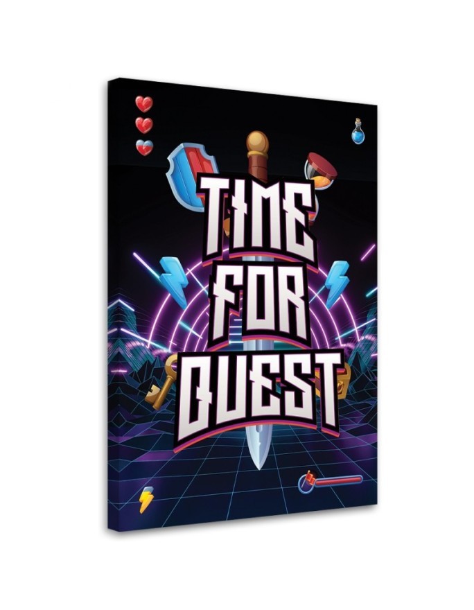 Wall art painting - Time for quest lettering for gamers | FEEBY