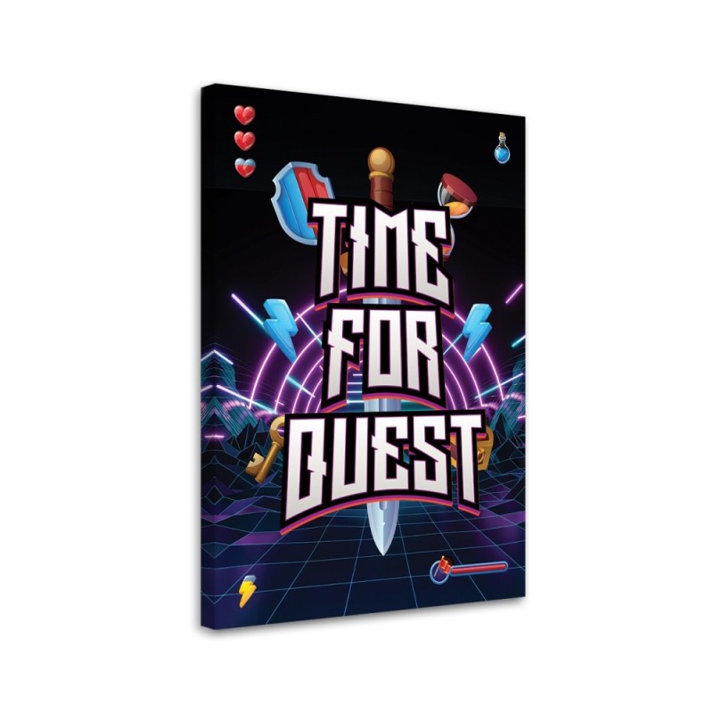 Wall art painting - Time for quest lettering for gamers | FEEBY