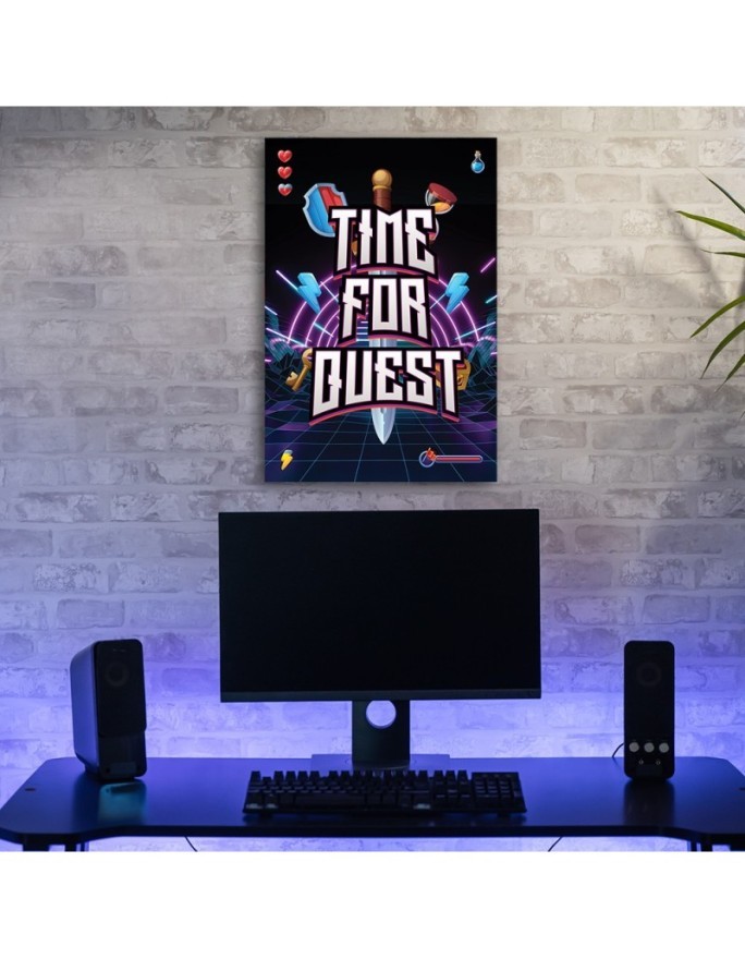 Wall art painting - Time for quest lettering for gamers | FEEBY