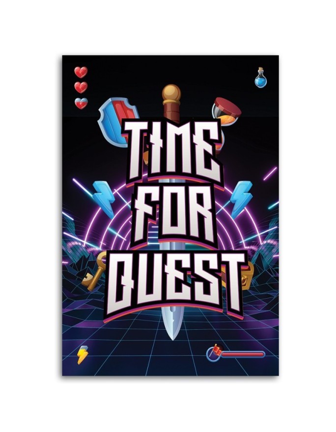 Wall art painting - Time for quest lettering for gamers | FEEBY