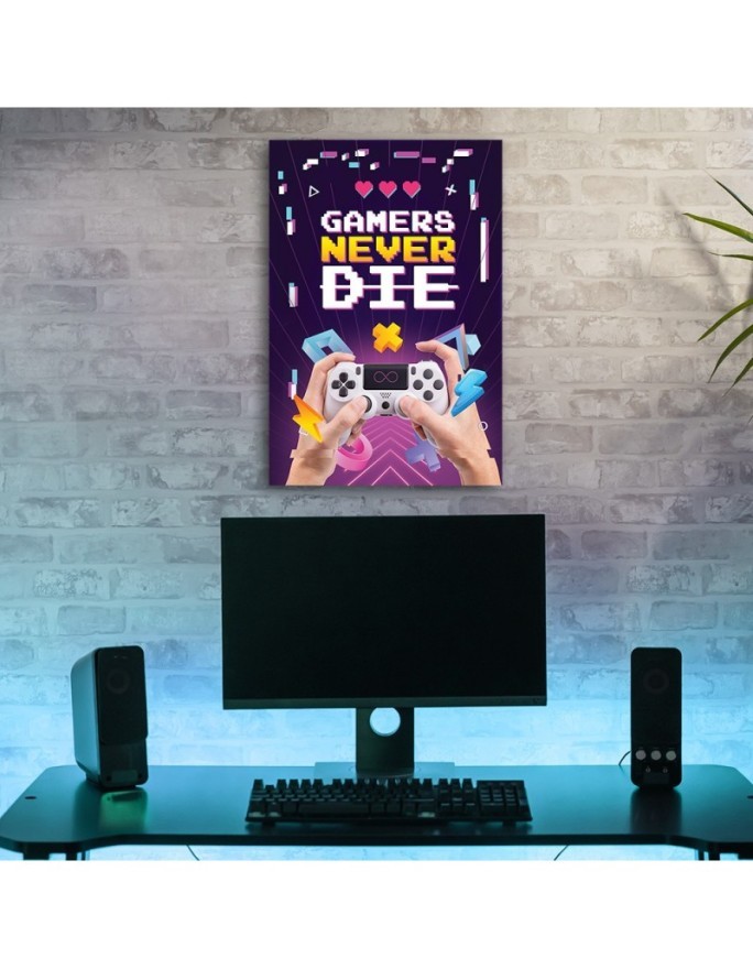 Canvas prints for a teenager's room - Gamers never die | FEEBY