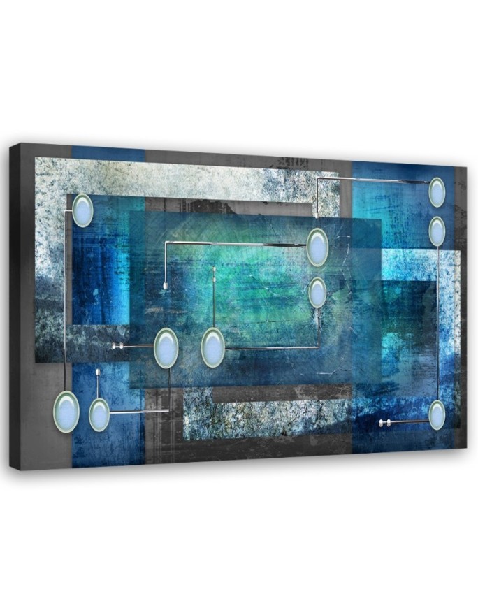 Wall art Canvas painting for office - Blue abstract for living room | FEEBY