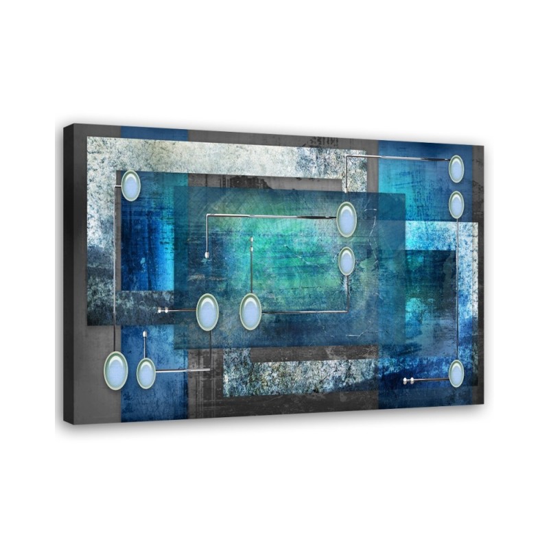Wall art Canvas painting for office - Blue abstract for living room | FEEBY