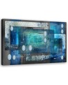 Wall art Canvas painting for office - Blue abstract for living room | FEEBY