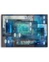 Wall art Canvas painting for office - Blue abstract for living room | FEEBY