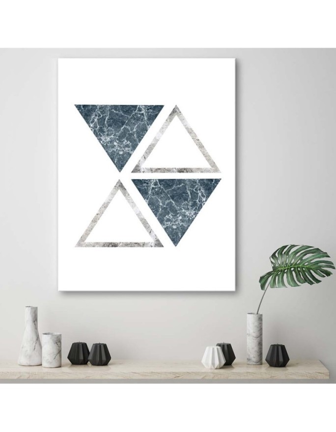 Canvas prints for living room - Abstract marble triangles | FEEBY