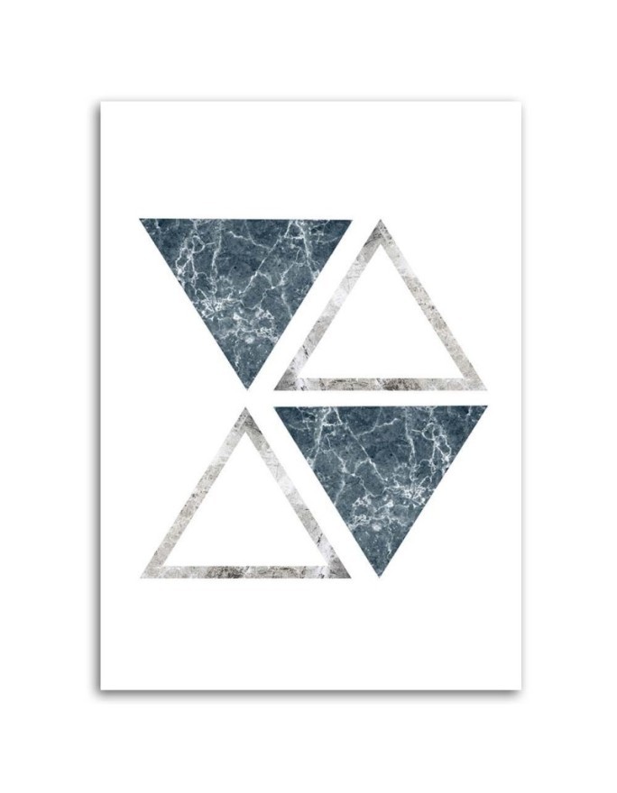 Canvas prints for living room - Abstract marble triangles | FEEBY