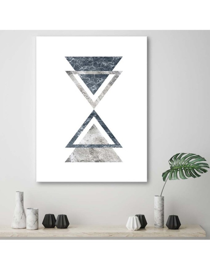 Canvas print - Abstract with marble triangles | FEEBY