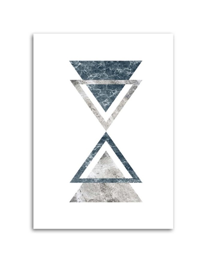 Canvas print - Abstract with marble triangles | FEEBY