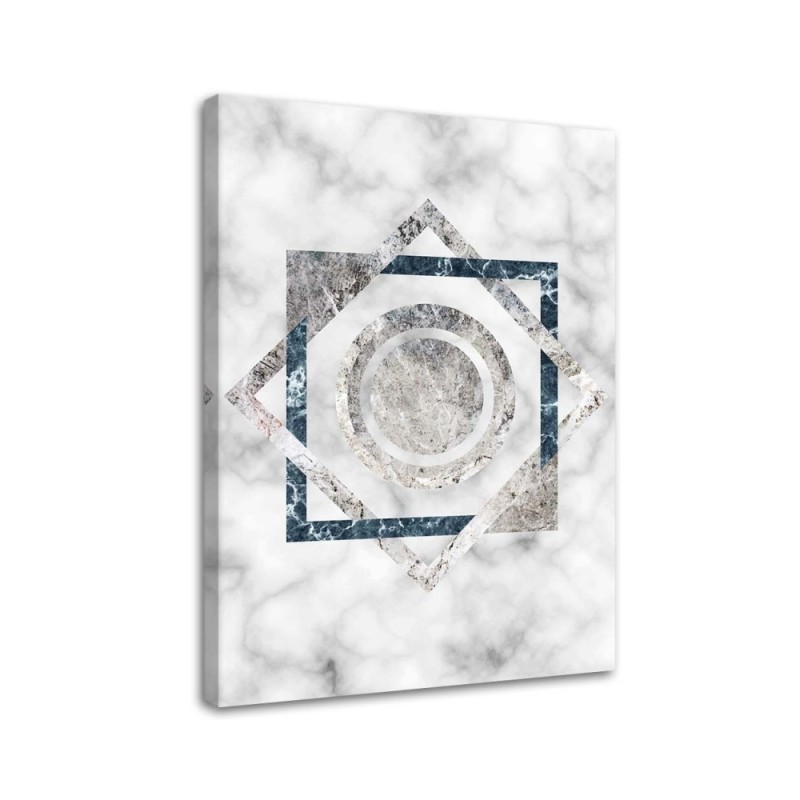 Canvas prints for the office - Squares and circles marble | FEEBY