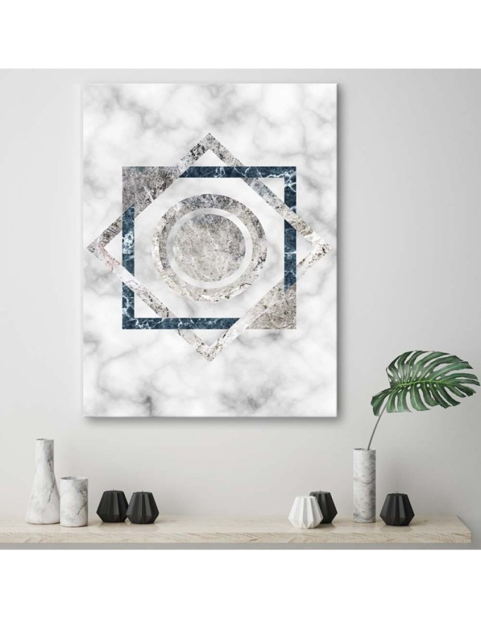 Canvas prints for the office - Squares and circles marble | FEEBY