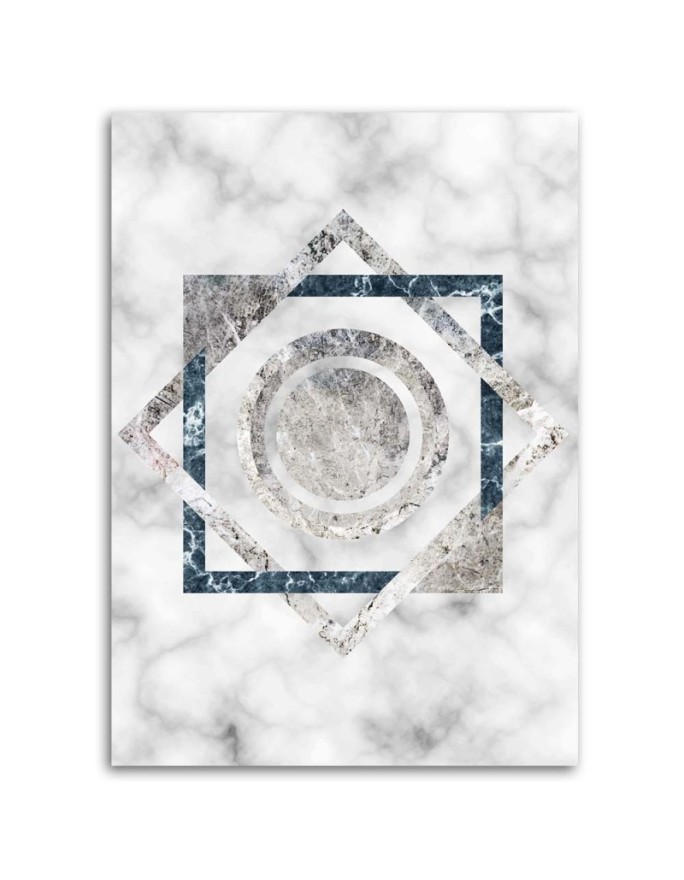 Canvas prints for the office - Squares and circles marble | FEEBY