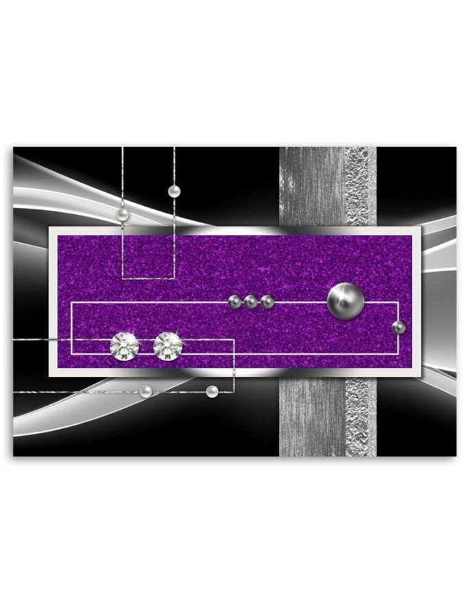 Canvas prints for the office - Purple abstraction with diamond and pearl | FEEBY