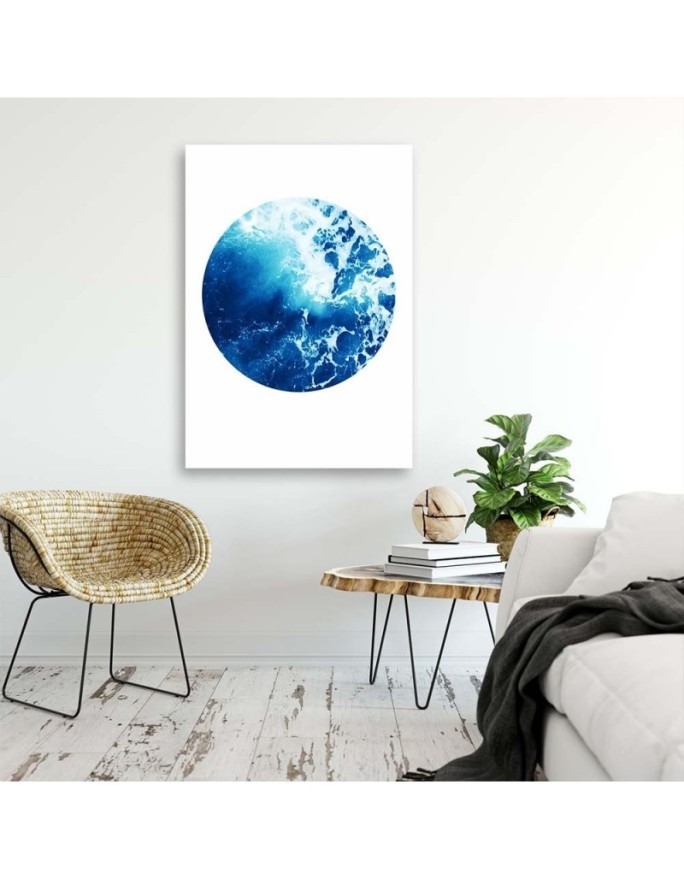 Wall art painting - Blue circle watercolor | FEEBY