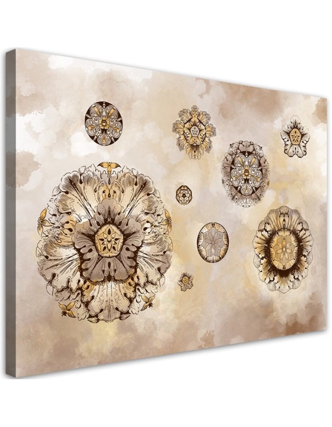 Stylish Canvas prints for living room - Floral geometric shapes | FEEBY