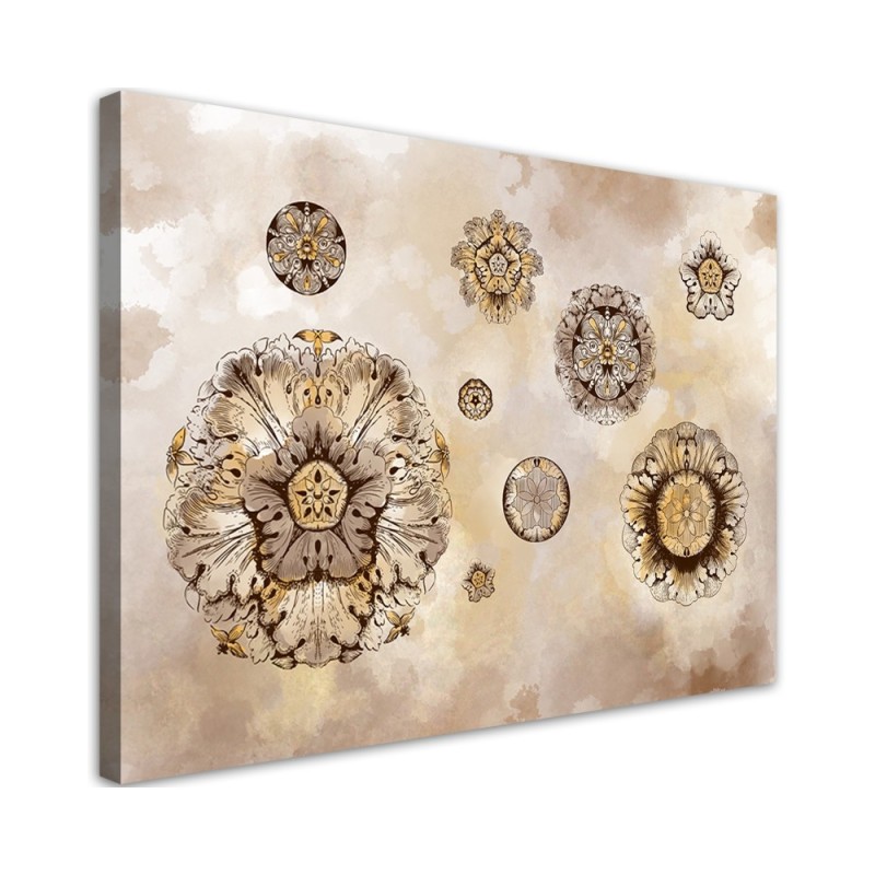 Stylish Canvas prints for living room - Floral geometric shapes | FEEBY