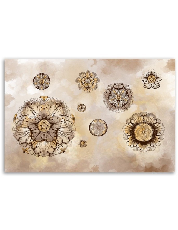 Stylish Canvas prints for living room - Floral geometric shapes | FEEBY