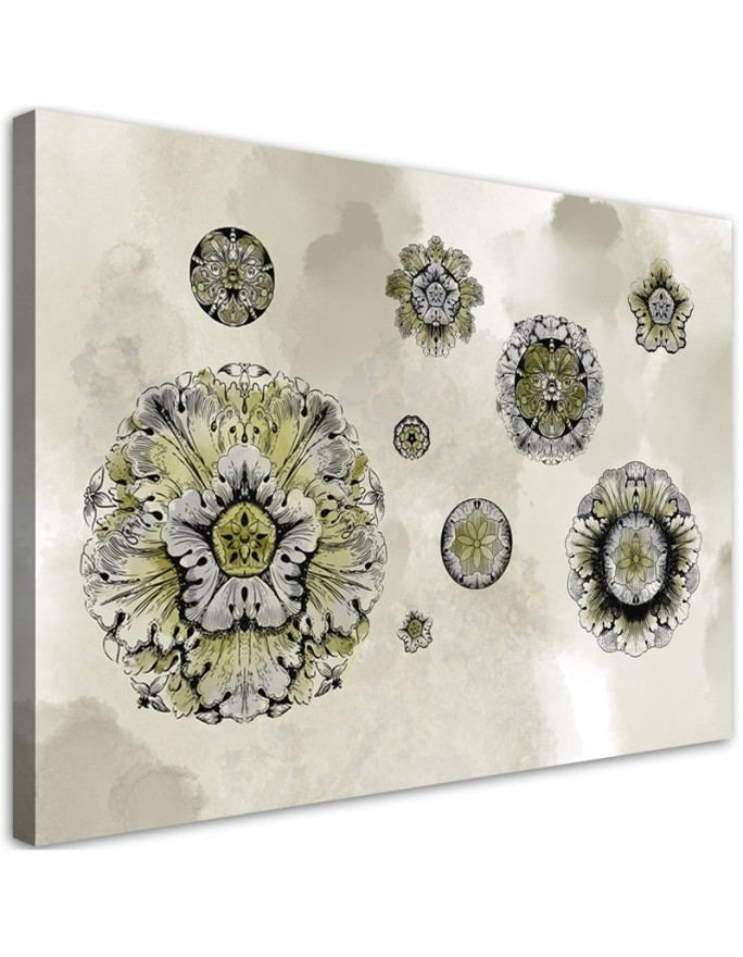 Modern Canvas prints for living room - Floral geometric shapes | FEEBY