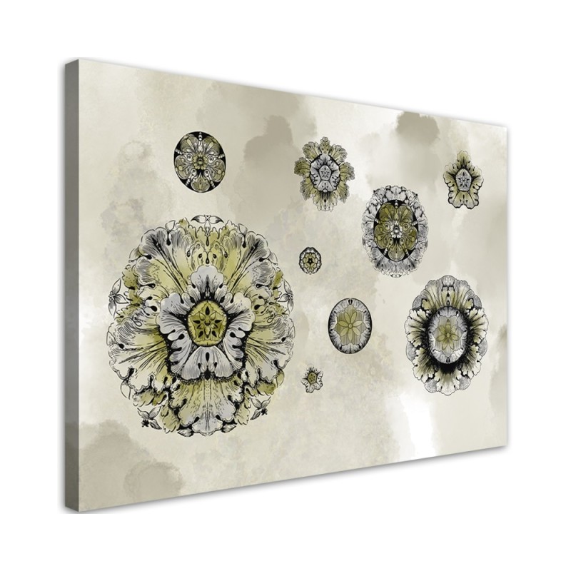 Modern Canvas prints for living room - Floral geometric shapes | FEEBY