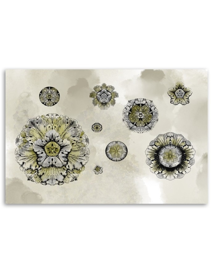 Modern Canvas prints for living room - Floral geometric shapes | FEEBY