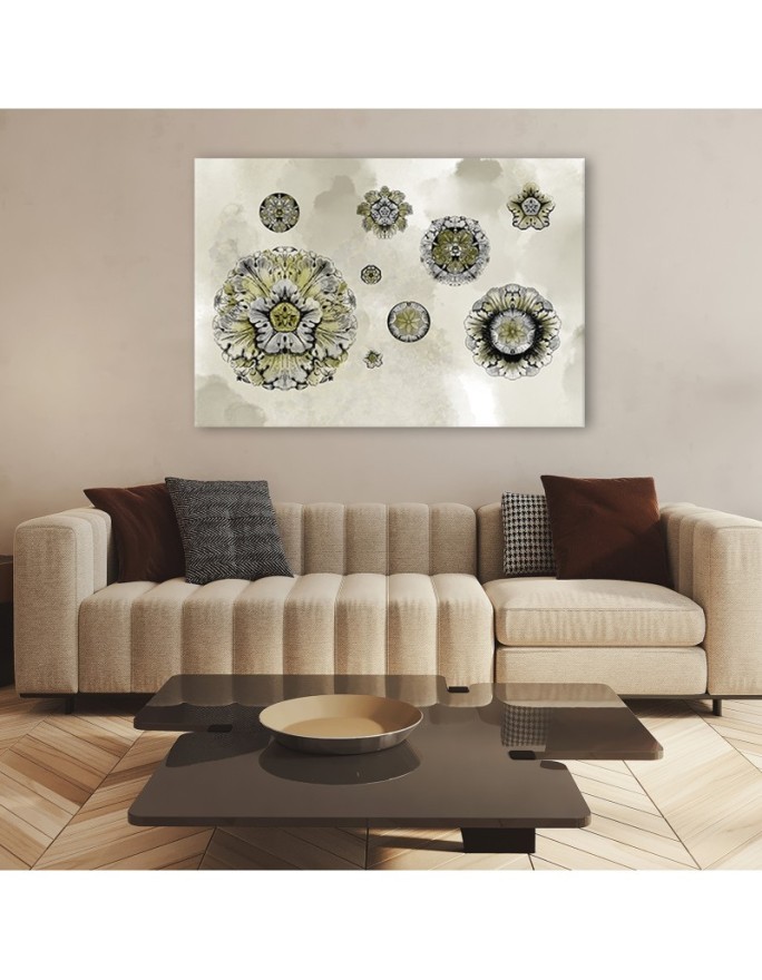 Modern Canvas prints for living room - Floral geometric shapes | FEEBY