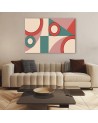 Stylish Canvas paintings for living room - Colourful shapes abstract | FEEBY
