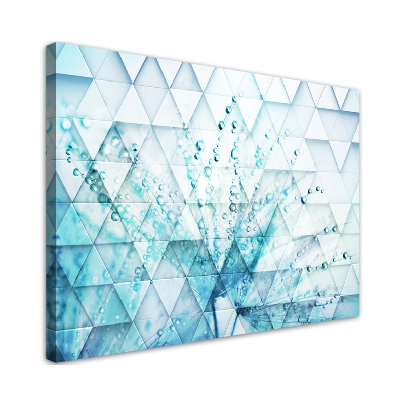Wall art painting - Turquoise Dandelion in dewdrops | FEEBY