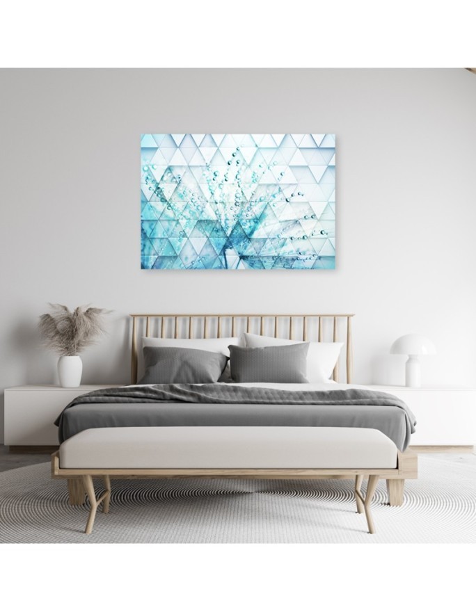 Wall art painting - Turquoise Dandelion in dewdrops | FEEBY