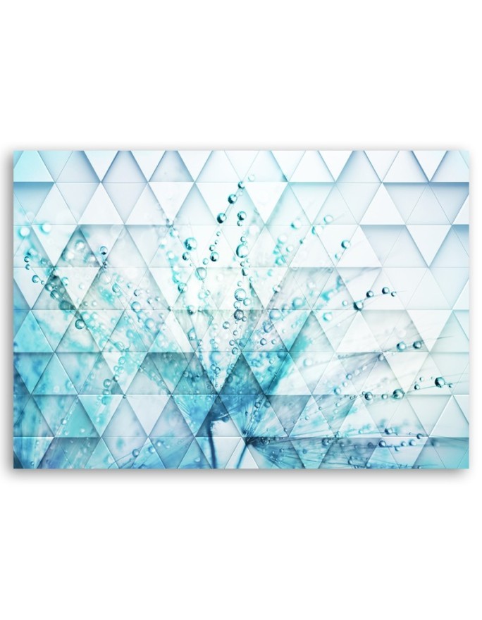 Wall art painting - Turquoise Dandelion in dewdrops | FEEBY