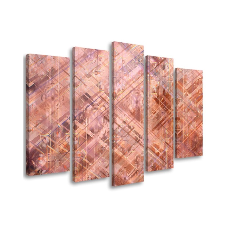Canvas print of 5 parts for living room - Abstract geometric shapes | FEEBY