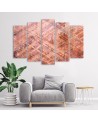 Canvas print of 5 parts for living room - Abstract geometric shapes | FEEBY