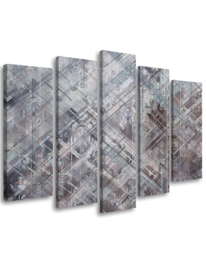Canvas print of 5 parts - Abstract geometric shapes | FEEBY