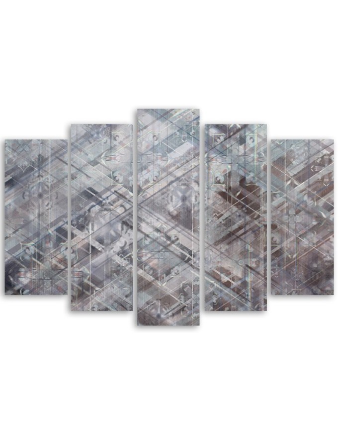 Canvas print of 5 parts - Abstract geometric shapes | FEEBY