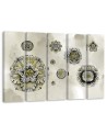 Five-piece wall painting - Floral geometric shapes | FEEBY