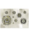Five-piece wall painting - Floral geometric shapes | FEEBY